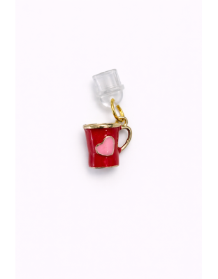 Red Mug Pink Heart Phone Charm Plug-In Accessory Chronic Rare Invisible Illness Awareness &amp; Support