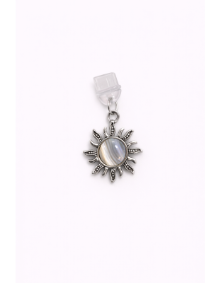 Gray Silver Sun Phone Charm Plug-In Accessory Chronic Rare Invisible Illness Awareness &amp; Support