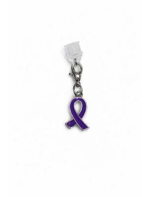 Purple Ribbon Phone Charm Plug-In Accessory Chronic Rare Invisible Illness Awareness &amp; Support