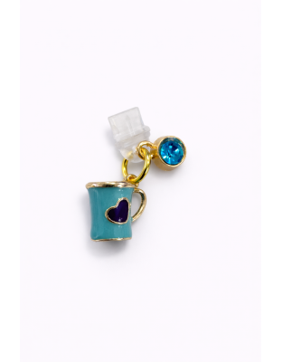 Teal Mug Blue Heart Phone Charm Plug-In Accessory Chronic Rare Invisible Illness Awareness &amp; Support