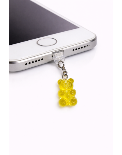 Yellow Gummy Bear Phone Charm Plug-In Accessory Chronic Rare Invisible Illness Awareness &amp; Support