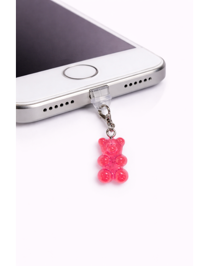 Pink Gummy Bear Phone Charm Plug-In Accessory Chronic Rare Invisible Illness Awareness &amp; Support
