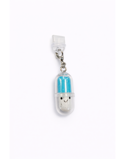 Light Blue Pill Capsule Phone Charm Plug-In Accessory Chronic Rare Invisible Illness Awareness &amp; Support