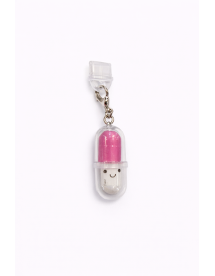 Pink Pill Capsule Phone Charm Plug-In Accessory Chronic Rare Invisible Illness Awareness &amp; Support