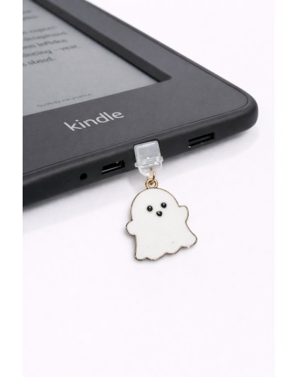 White Ghost Phone Charm Plug-In Accessory Chronic Rare Invisible Illness Awareness &amp; Support