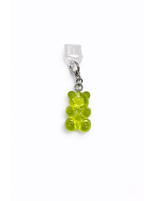 Lime Green Gummy Bear Phone Charm Plug-In Accessory Chronic Rare Invisible Illness Awareness &amp; Support