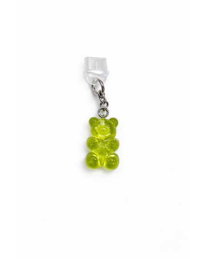 Lime Green Gummy Bear Phone Charm Plug-In Accessory Chronic Rare Invisible Illness Awareness &amp; Support