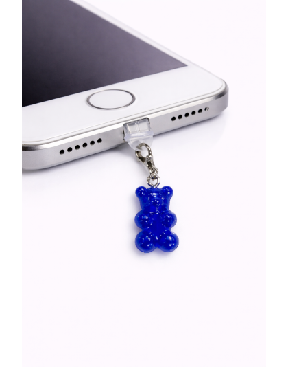 Blue Gummy Bear Phone Charm Plug-In Accessory Chronic Rare Invisible Illness Awareness &amp; Support