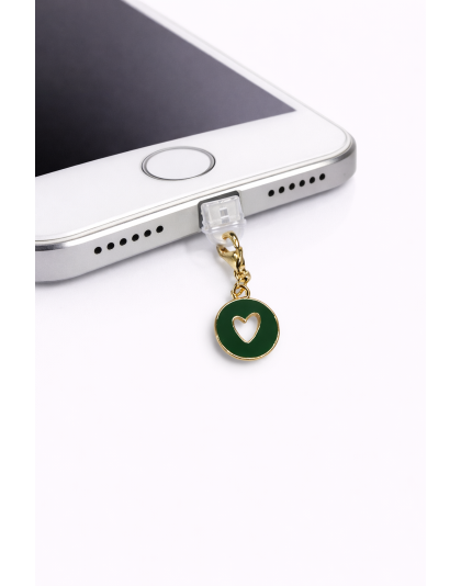 Green Heart Punch-Out Phone Charm Plug-In Accessory Chronic Rare Invisible Illness Awareness &amp; Support