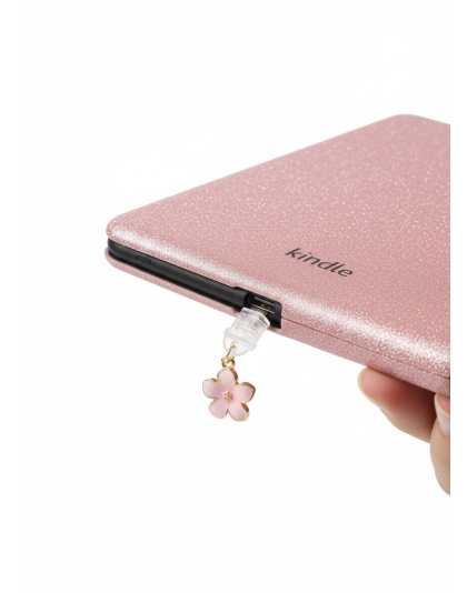 Pink Flower Phone Charm Plug-In Accessory Chronic Rare Invisible Illness Awareness &amp; Support