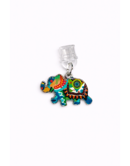 Multi Colored Rainbow Elephant Phone Charm Plug-In Accessory Chronic Rare Invisible Illness Awareness &amp; Support