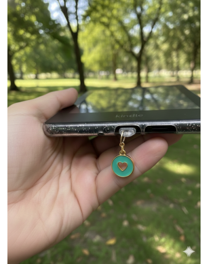 Light Green Heart Punch-Out Phone Charm Plug-In Accessory Chronic Rare Invisible Illness Awareness &amp; Support