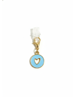 Light Blue Heart Punch-Out Phone Charm Plug-In Accessory Chronic Rare Invisible Illness Awareness &amp; Support