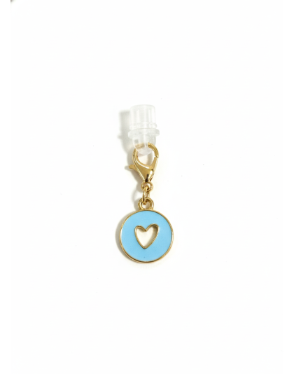Light Blue Heart Punch-Out Phone Charm Plug-In Accessory Chronic Rare Invisible Illness Awareness &amp; Support