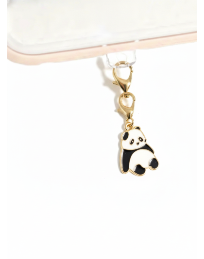 Black &amp; White Panda Phone Charm Plug-In Accessory Chronic Rare Invisible Illness Awareness &amp; Support