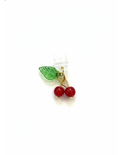 Red Cherry Phone Charm Plug-In Accessory Chronic Rare Invisible Illness Awareness &amp; Support