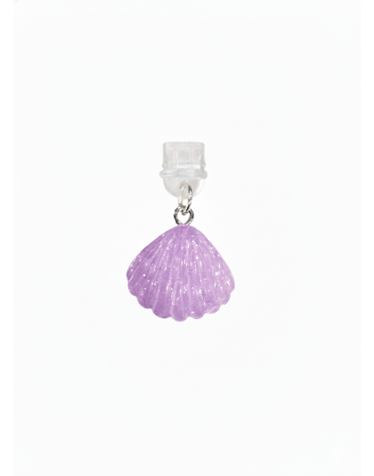 Iridescent Purple Shell Phone Charm Plug-In Accessory Chronic Rare Invisible Illness Awareness &amp; Support