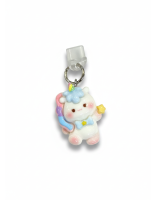 Multi Color Rainbow Happy Unicorn Phone Charm Plug-In Accessory Chronic Rare Invisible Illness Awareness &amp; Support