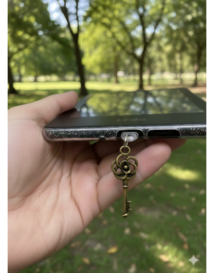 Rustic Brown Key Phone Charm Plug-In Accessory Chronic Rare Invisible Illness Awareness &amp; Support