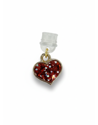Red Confetti Heart Phone Charm Plug-In Accessory Chronic Rare Invisible Illness Awareness &amp; Support