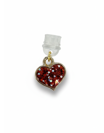 Red Confetti Heart Phone Charm Plug-In Accessory Chronic Rare Invisible Illness Awareness &amp; Support