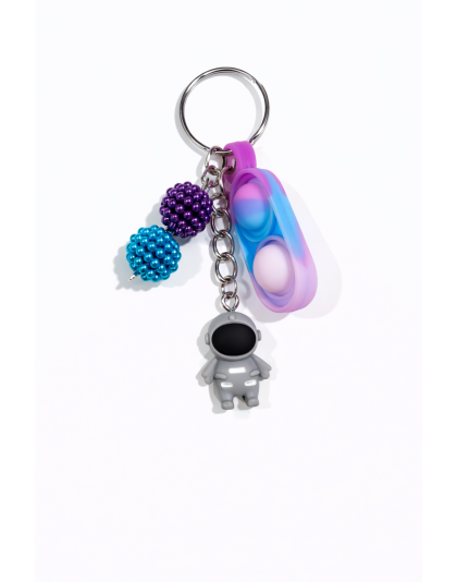Blue Purple Silicone Mini Pop Fidget With Gray Astronaut Sensory Toy Raise Awareness Support Rare Chronic &amp; Invisible Illness