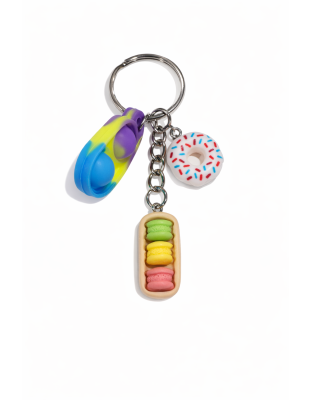 Rainbow &amp; White Donut Silicone Mini Pop Fidget Sensory Toy Raise Awareness Support Rare Chronic &amp; Invisible Illness