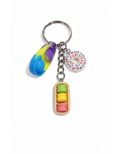 Rainbow &amp; White Donut Silicone Mini Pop Fidget Sensory Toy Raise Awareness Support Rare Chronic &amp; Invisible Illness