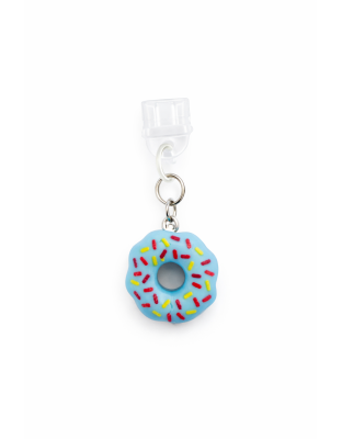 Blue Sprinkled Donut Phone Charm Plug-In Accessory Chronic Rare Invisible Illness Awareness &amp; Support