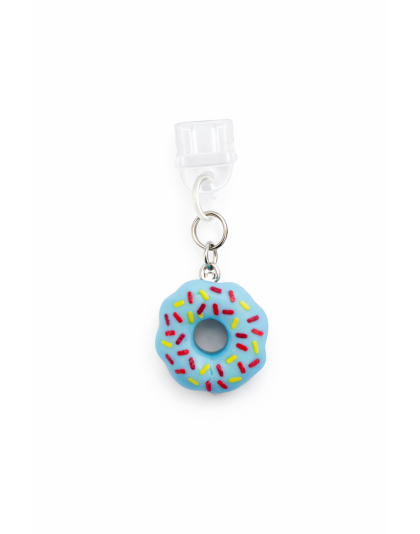 Blue Sprinkled Donut Phone Charm Plug-In Accessory Chronic Rare Invisible Illness Awareness &amp; Support