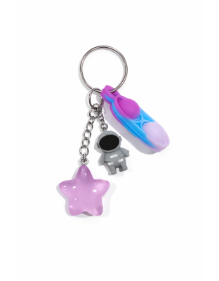 Blue Purple Pink Silicone Mini Pop Fidget Gray Astronaut Sensory Toy Raise Awareness Support Rare Chronic &amp; Invisible Illness