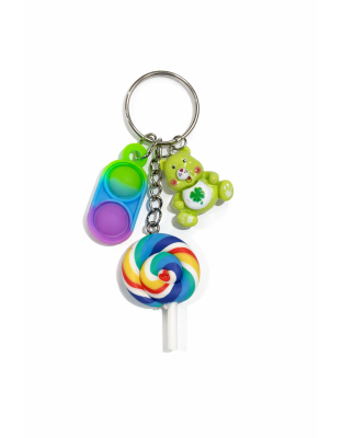 Green Blue Purple Silicone Mini Pop Fidget Green Bear Rainbow Lollipop Sensory Toy Raise Awareness Support Rare Chronic &amp; Invisible Illness