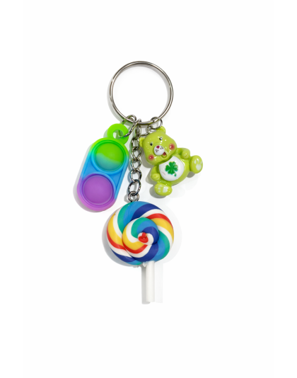 Green Blue Purple Silicone Mini Pop Fidget Green Bear Rainbow Lollipop Sensory Toy Raise Awareness Support Rare Chronic &amp; Invisible Illness
