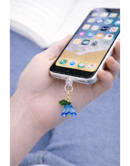 Blue Flower Phone Charm Plug-In Accessory Chronic Rare Invisible Illness Awareness &amp; Support