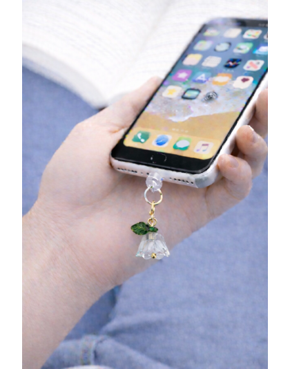 Clear White Flower Phone Charm Plug-In Accessory Chronic Rare Invisible Illness Awareness &amp; Support