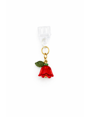 Red Flower Phone Charm Plug-In Accessory Chronic Rare Invisible Illness Awareness &amp; Support