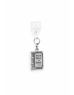 Once Upon A Time...Silver Book Phone Charm Plug-In Accessory Chronic Rare Invisible Illness Awareness &amp; Support