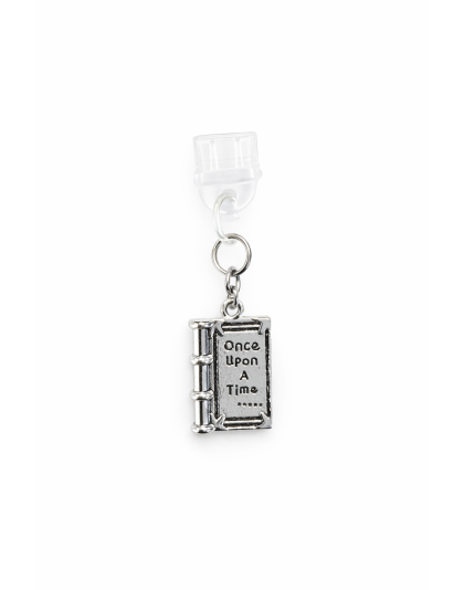 Once Upon A Time...Silver Book Phone Charm Plug-In Accessory Chronic Rare Invisible Illness Awareness &amp; Support