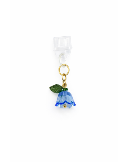 Blue Flower Phone Charm Plug-In Accessory Chronic Rare Invisible Illness Awareness &amp; Support