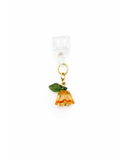 Orange Flower Phone Charm Plug-In Accessory Chronic Rare Invisible Illness Awareness &amp; Support