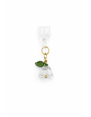 Clear White Flower Phone Charm Plug-In Accessory Chronic Rare Invisible Illness Awareness &amp; Support