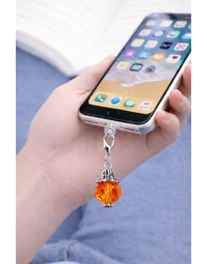 Orange Ball Phone Charm Plug-In Accessory Chronic Rare Invisible Illness Awareness &amp; Support