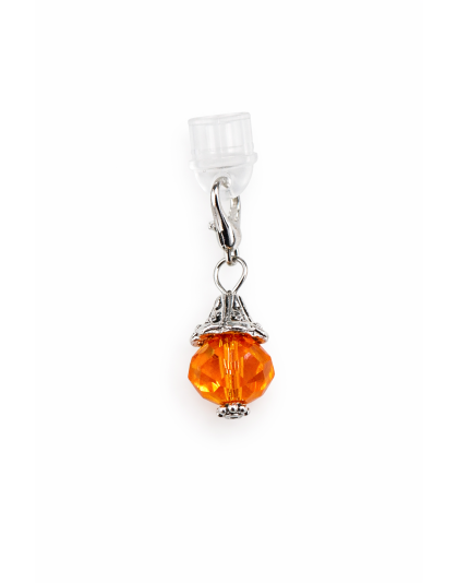 Orange Ball Phone Charm Plug-In Accessory Chronic Rare Invisible Illness Awareness &amp; Support