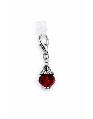 Ball Phone Charm Maroon  Deep Red Plug-In Accessory Chronic Rare Invisible Illness Awareness &amp; Support