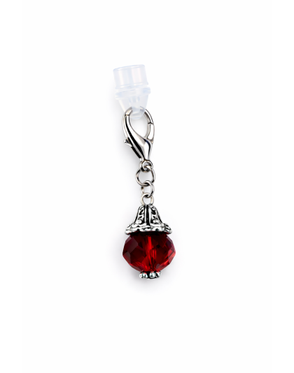 Ball Phone Charm Maroon  Deep Red Plug-In Accessory Chronic Rare Invisible Illness Awareness &amp; Support