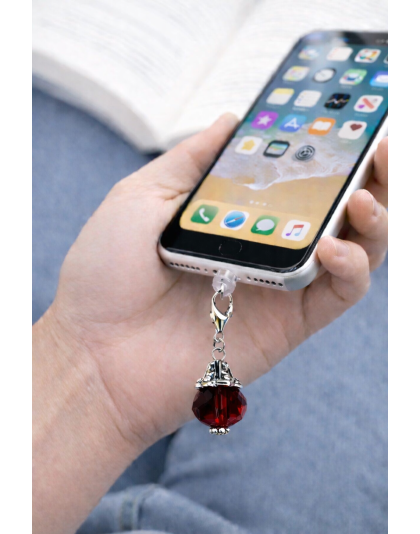 Ball Phone Charm Maroon  Deep Red Plug-In Accessory Chronic Rare Invisible Illness Awareness &amp; Support