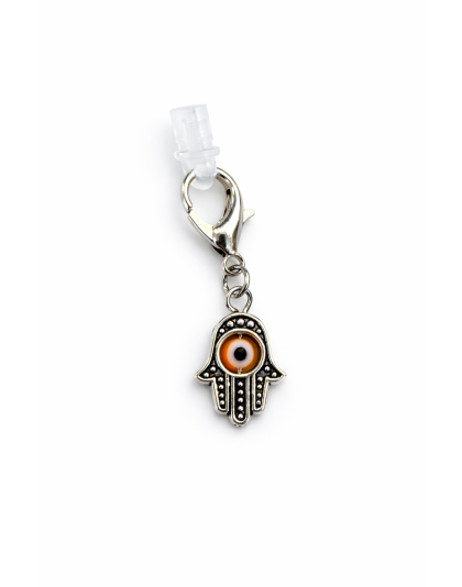 Hamsa With Orange Eye Charm Plug-In Accessory Chronic Rare Invisible Illness Awareness &amp; Support