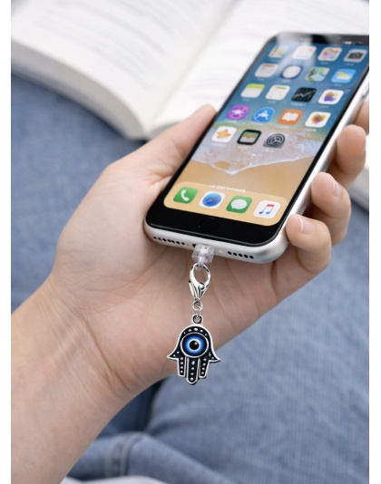 Hamsa With Blue Eye Charm Plug-In Accessory Chronic Rare Invisible Illness Awareness &amp; Support