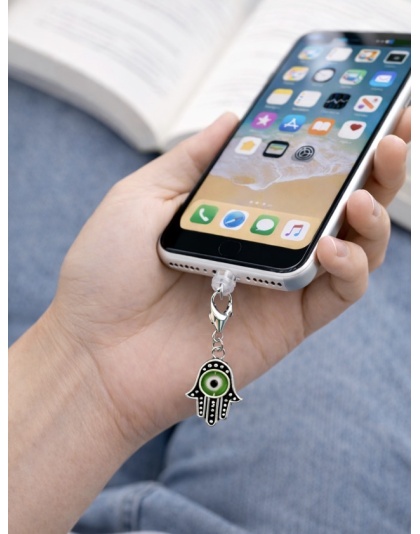 Hamsa With Green Eye Charm Plug-In Accessory Chronic Rare Invisible Illness Awareness &amp; Support ( Copy )