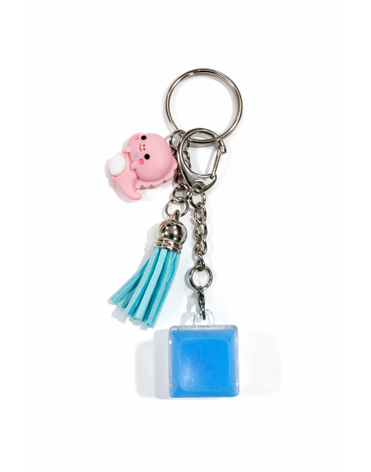 Blue Audible Keyboard Clicker Pink Dino and Teal Tassel Fidget Sensory Toy Raise Awareness Support Rare Chronic &amp; Invisible Illness